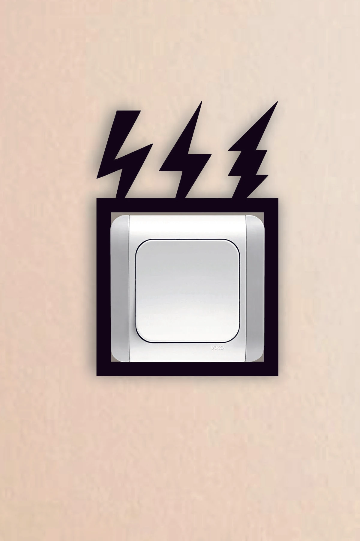 Yıldırım Figürlü Ahşap Dekoratif Priz Çerçevesi