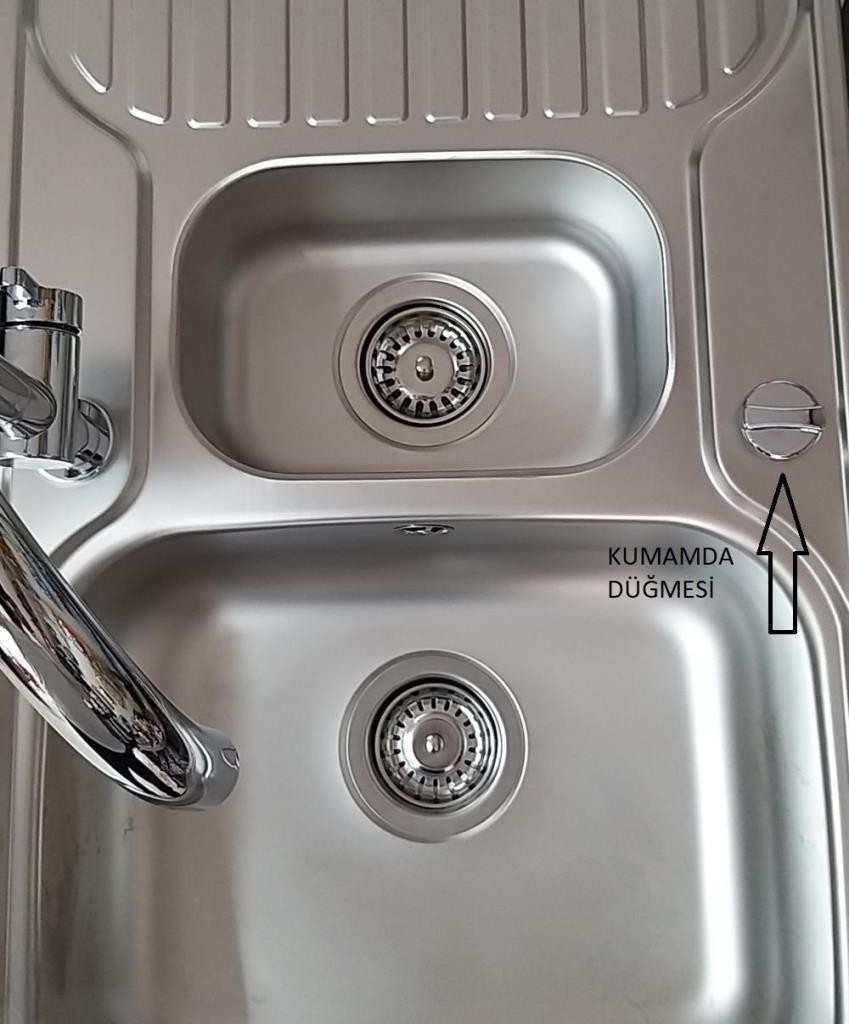 TEKDEKOR TEKA 1,5 GÖZ KUMANDALI EVYE SİFON TAKIMI