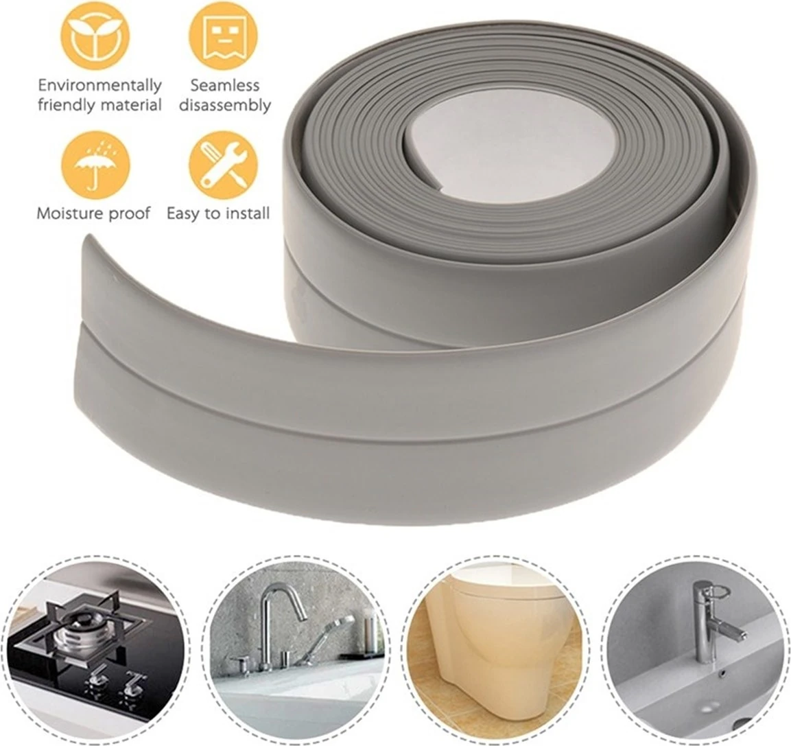 Gri Su Sızdırmaz Banyo Mutfak Lavabo Küvet Izolasyon Şerit Bant