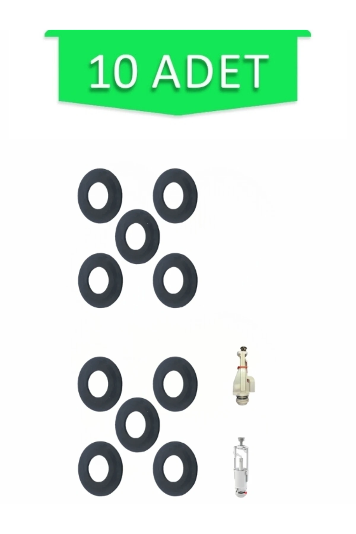 Klozet Boşaltma Conta Kale Eski Çift Kademeli Boşaltma Conta Kale Tek Basmalı Boşaltma Conta 10 Adet