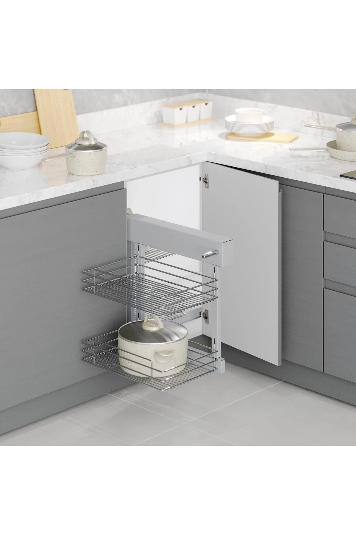 Bağımsız Kör Köşe Mekanizması 45cml Krom