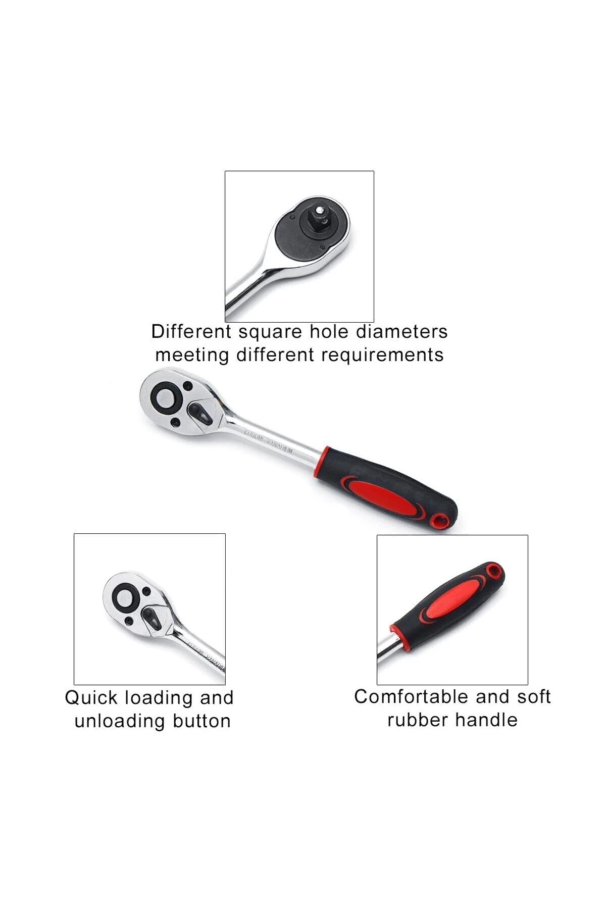 1/4 Inç Iki Yönlü Lokma Anahtar Circir Kolu Anahtarı 1/4 Bisiklet Motosiklet Araba Tamir Aracı