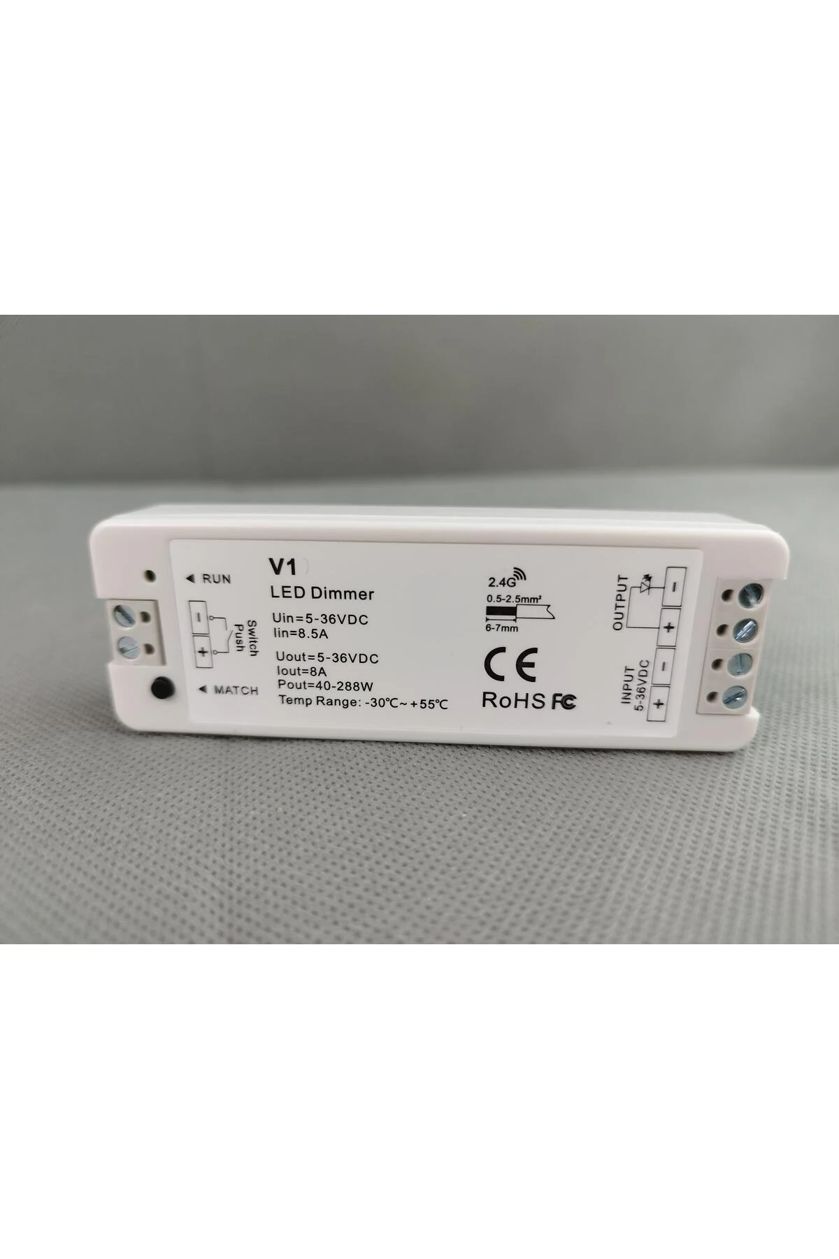 - V1 - LED Dimmer anahtarı 12V 24V 36V 5V DC - KARARTMA KONTROL CİHAZI 1CH*8A 2.4GHZ RF