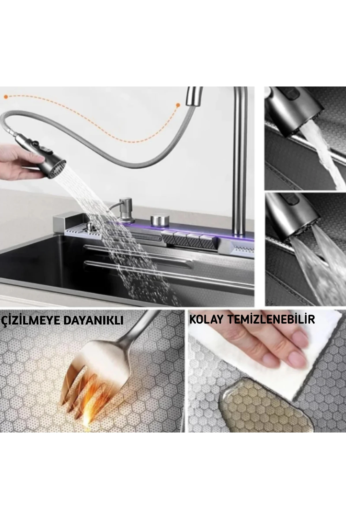 9 Fonksiyonlu Elektronik Akıllı Eviye Seti (304 çelik 4 mm)