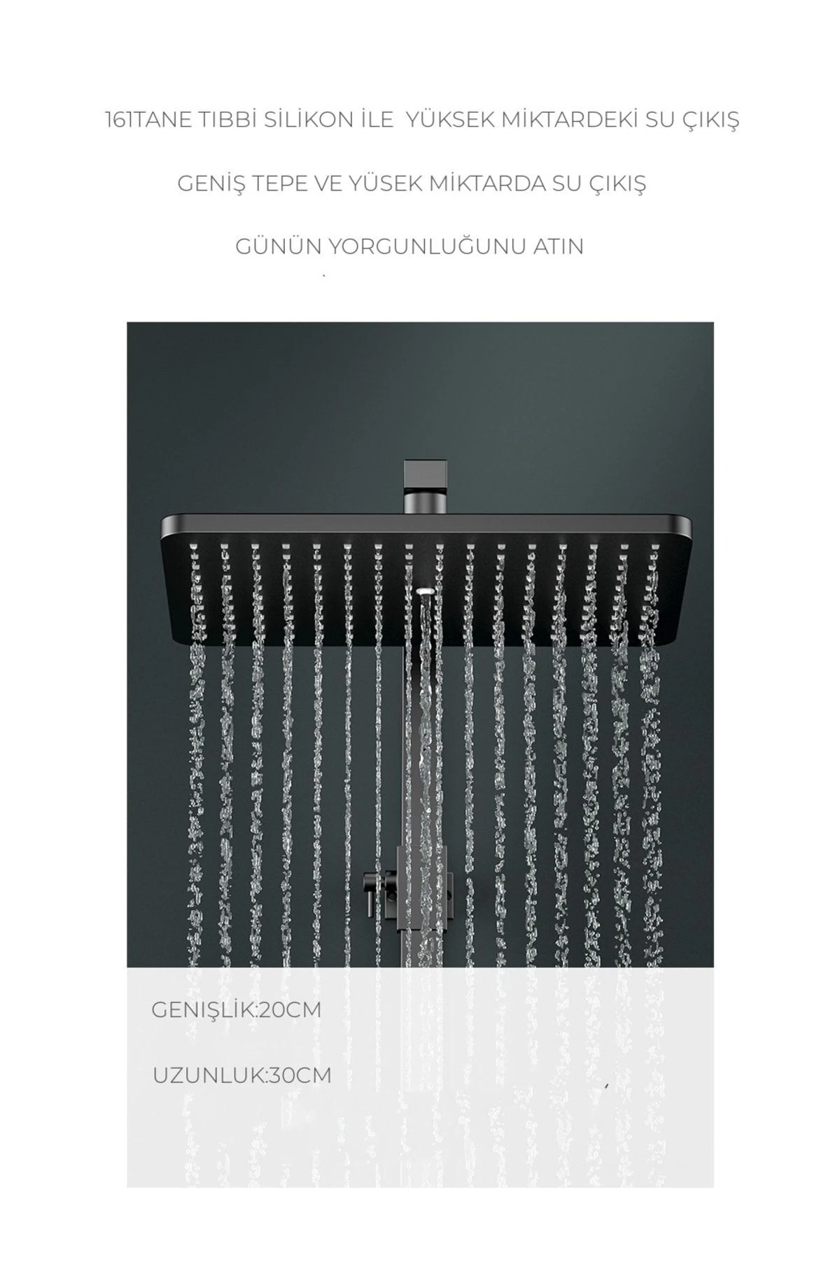 Fleko Tepe El Duş 20x30 Mat Siyah Dd5-b