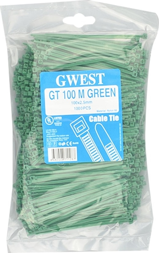 Gt 100M 100 x 2.5 mm Yeşil Kablo Bağı