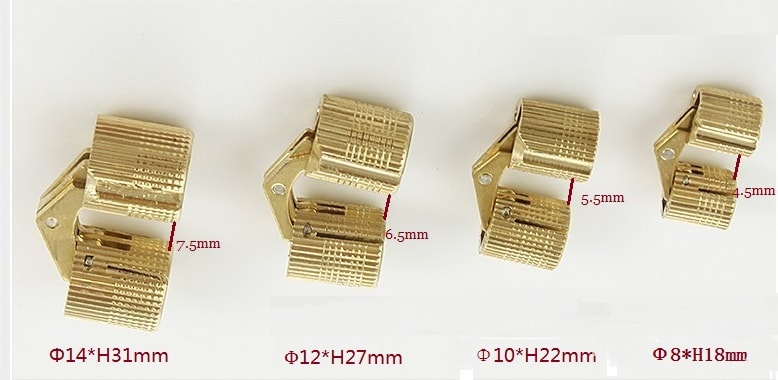 Silindir Masa Menteşesi Pirinç 10mm (2 Adet)