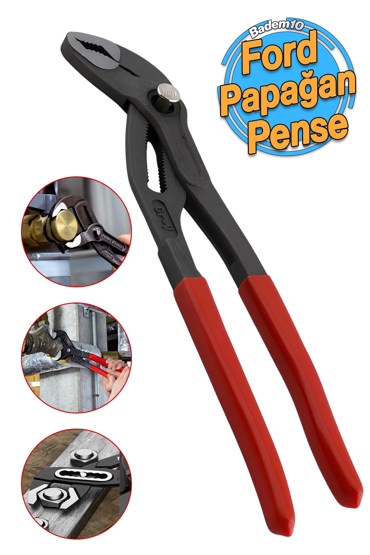 Fort Ayarlı Düğmeli Papağan Pense 25 Cm 250 Mm Çok Amaçlı Pense Sıkma Sökme El Aleti