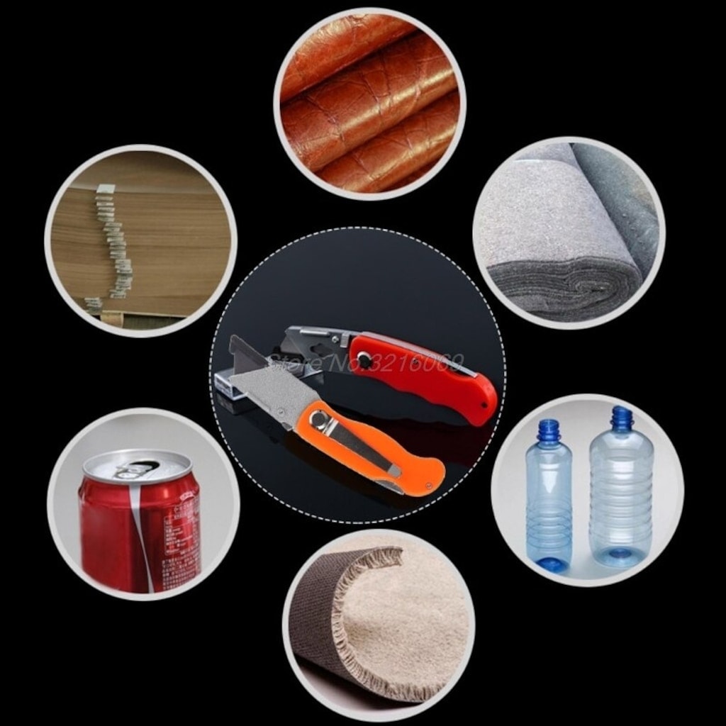 Katlanır Maket Bıçağı Halı Alçıpan Falçata + 5 Yedek Bıçak