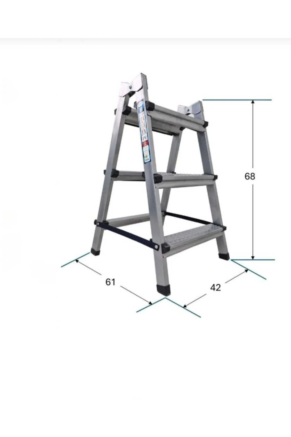 3+3 Çift Taraflı Sac Merdiven – Dayanıklı, Kaymaz Basamaklı, Katlanabilir Profesyonel Merdiven