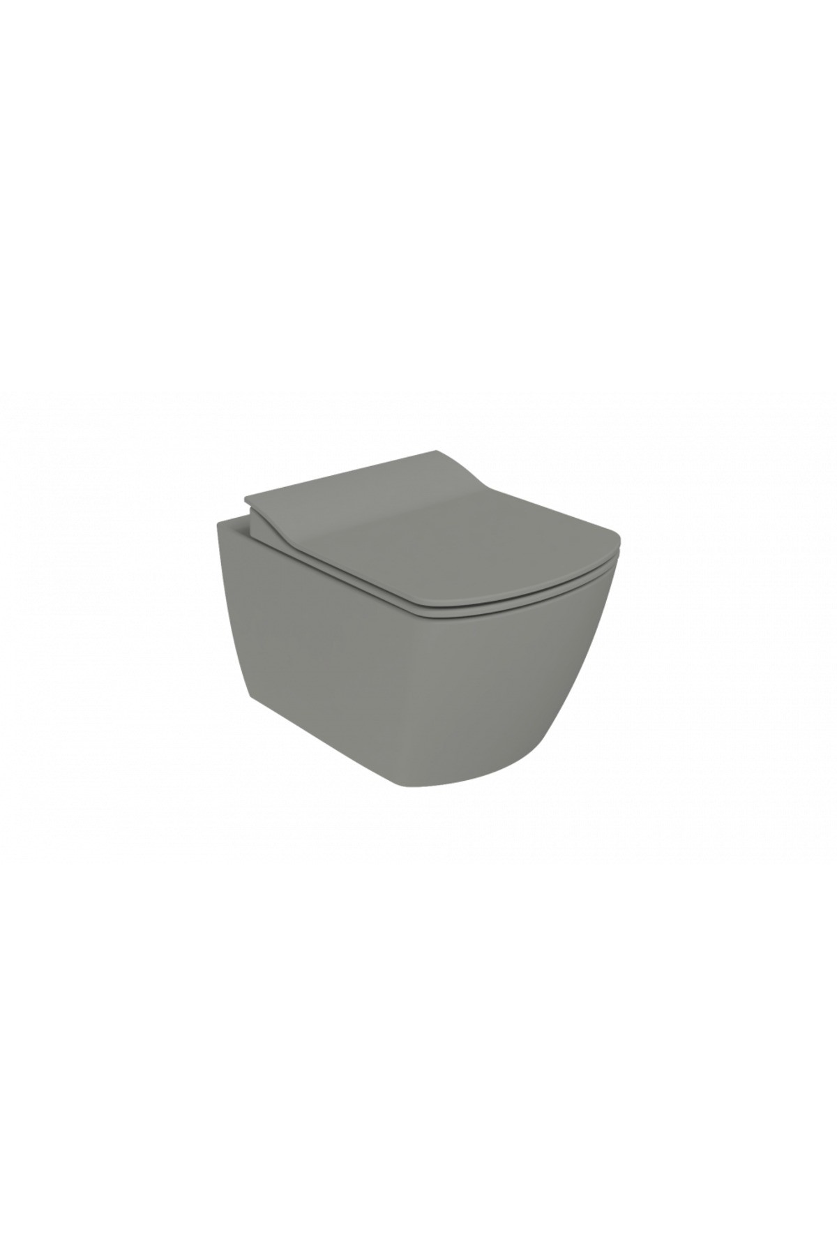 Elegant Rim-Off Duroplast Yavaş Kapanan Klozet Kapaklı Cool Grey Set