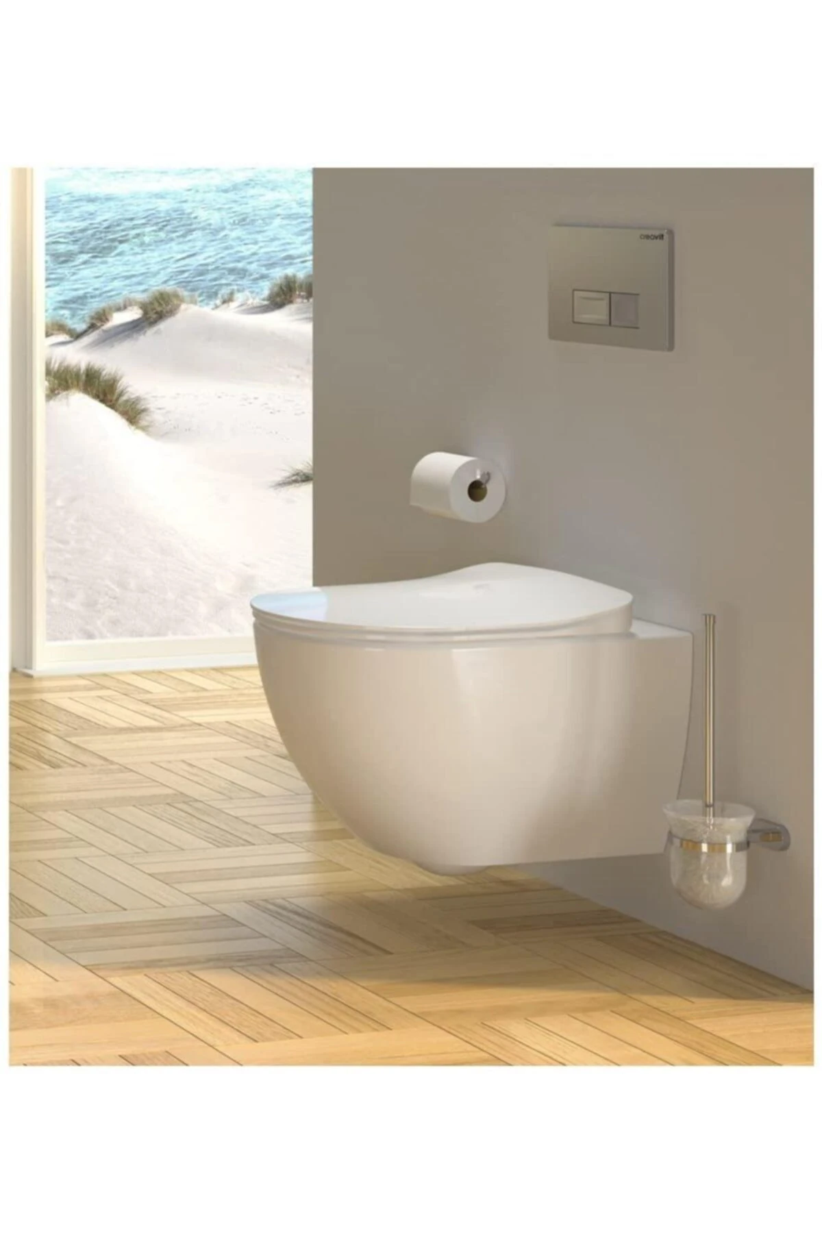 Free Rim-off Kanalsız Asma Klozet Beyaz Fe322 + Nkp Slim Yavaş Kapaklı