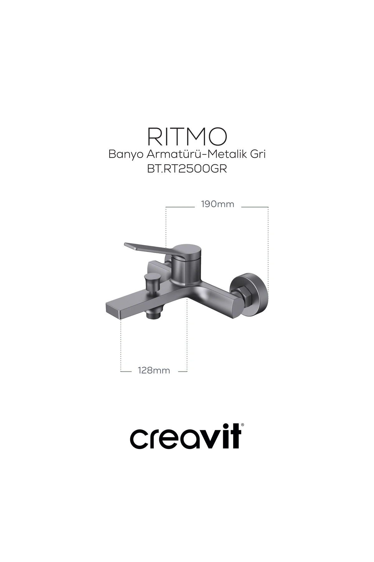 Ritmo Banyo Armatürü - Metalik Gri