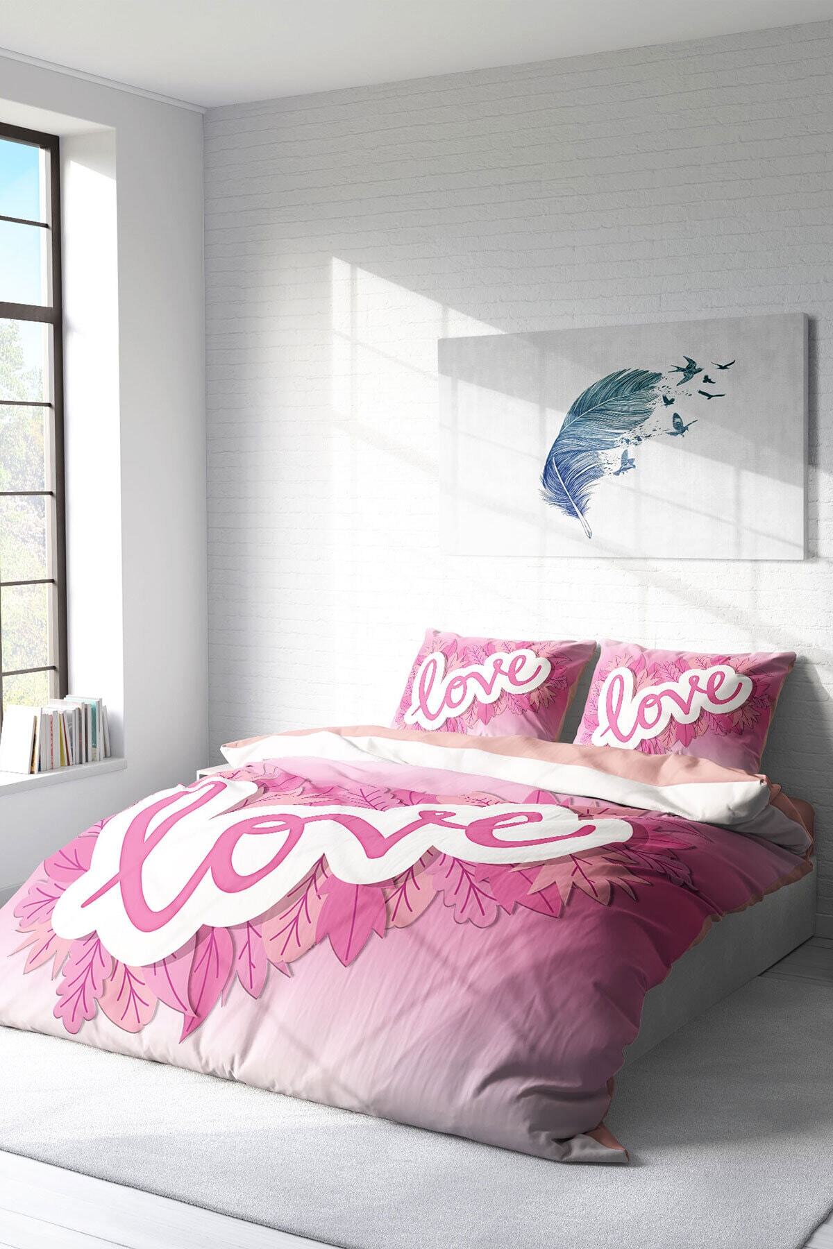 Kıng Sıze Sevgililer Günü Ix 3d Çift Kişilik Nevresim Takımı 220x240cm
