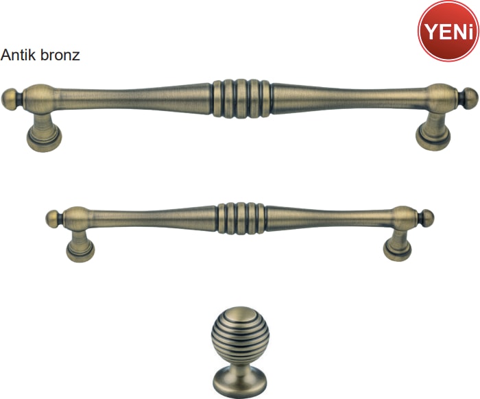 Gain Düğme Kulp Antik Bronz Renkli 25MM 2'li Avantaj Paket