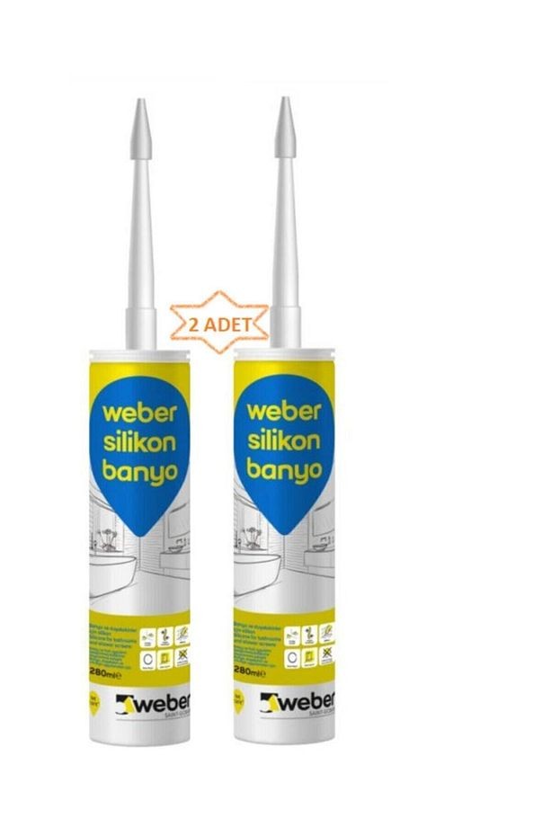 Kararmayan, Küflenmeyen Antibakteriyel Banyo Silikonu Beyaz Silikon 280 Ml(2 ADET) Duşakabin Silikon