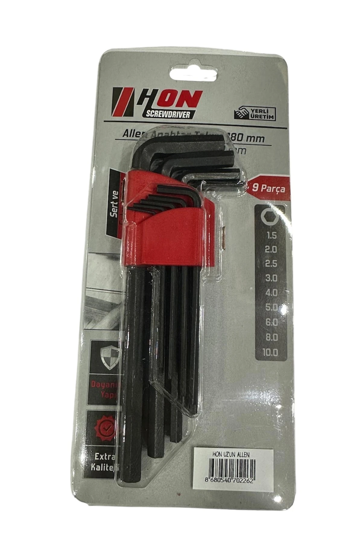 9 Parça Siyah Uzun Allen Seti (1.5-2-2.5-3-4-5-6-8-10 no)