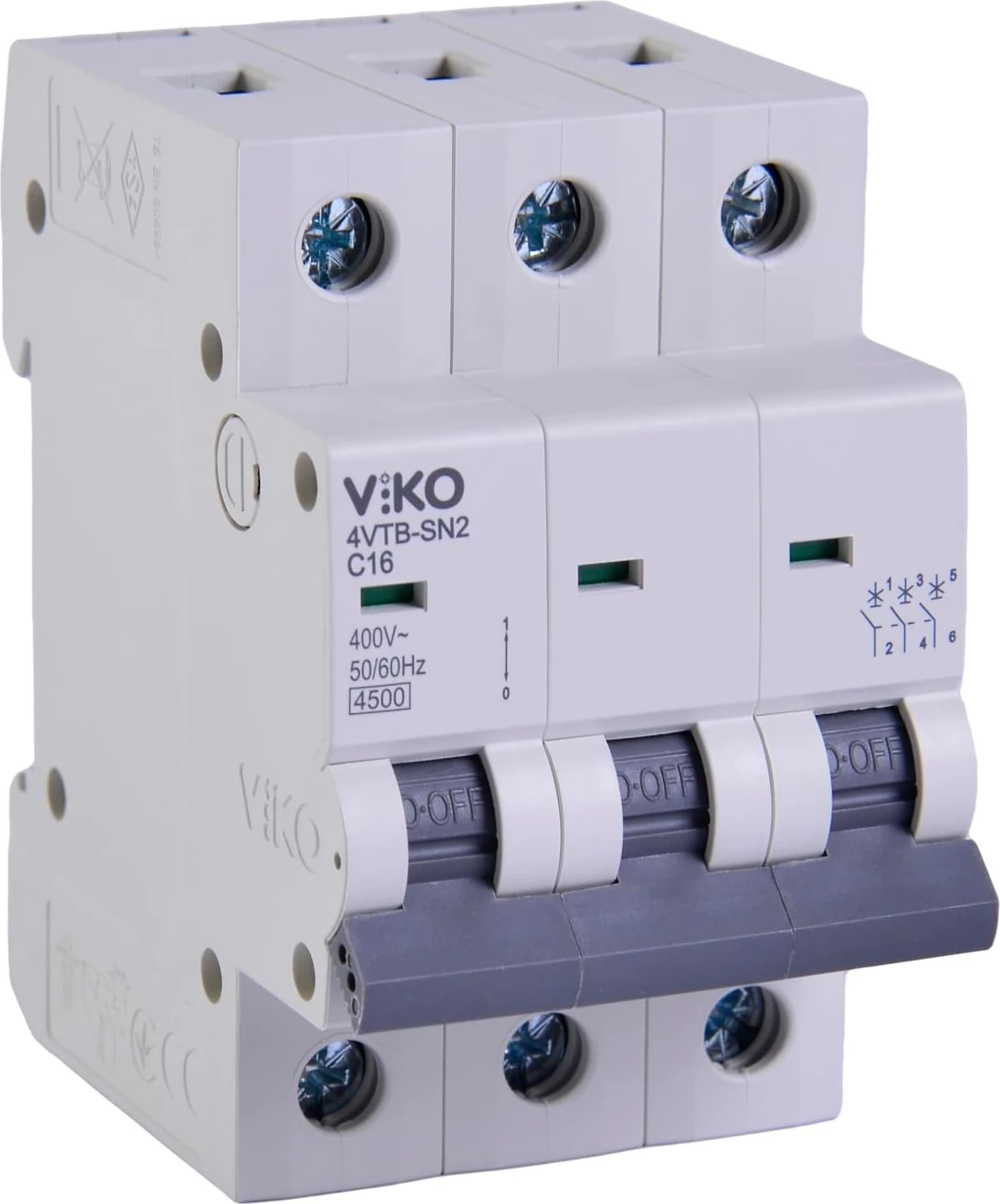 4VTB-3C16 Otomatik Sigorta 4,5ka C Tipi 3 Kutup 16A