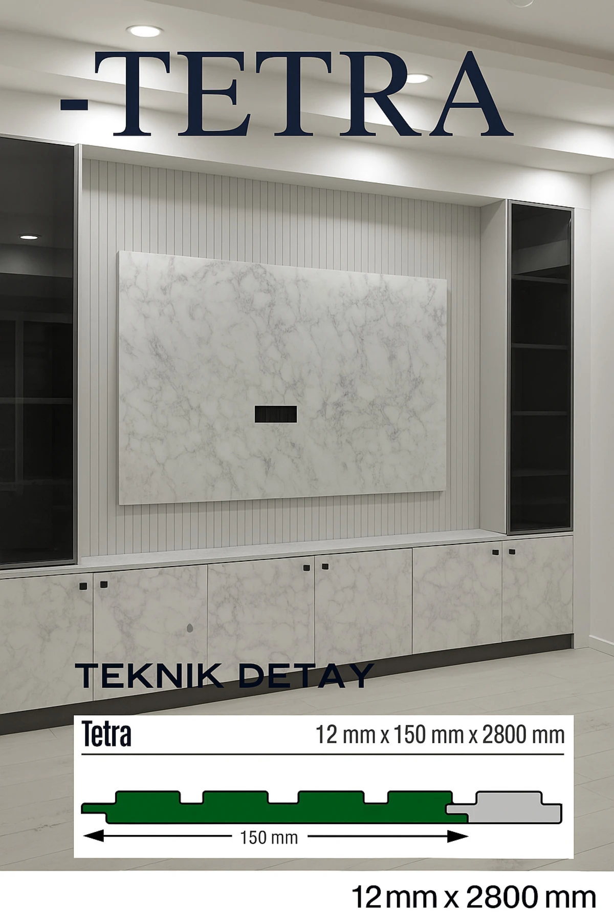 Mdf Duvar Paneli ve Duvar Lambrisi ve Dekoratif Paneli 15X280 BEYAZ (6'^LI PAKET)