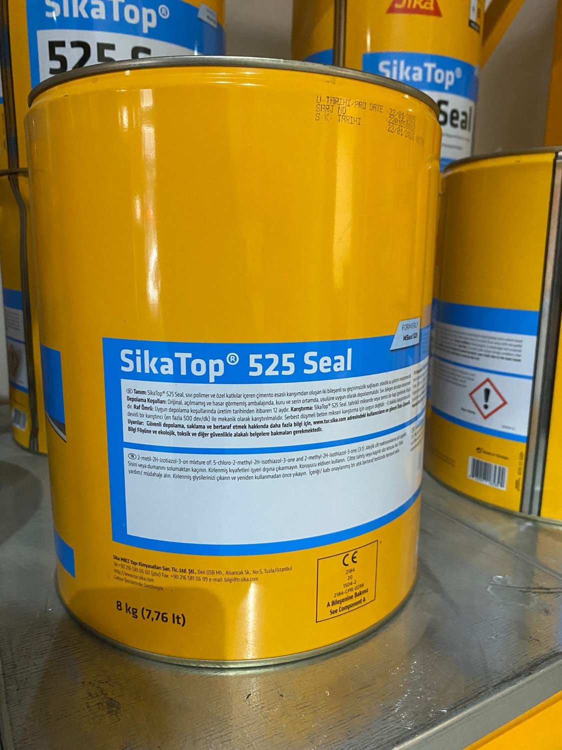 TOP-525SEAL Çimento-Akrilik Iki Bileşen Uv Dayanım Esnek Su Yalıtım Malzeme 33KG (25TOZ+8TENEKE)