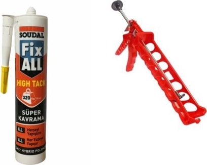 Fix All High Tack Korniş Yapıştırıcı Montaj Yapıştırıcısı 290 ml Beyaz + Silikon Tabancası