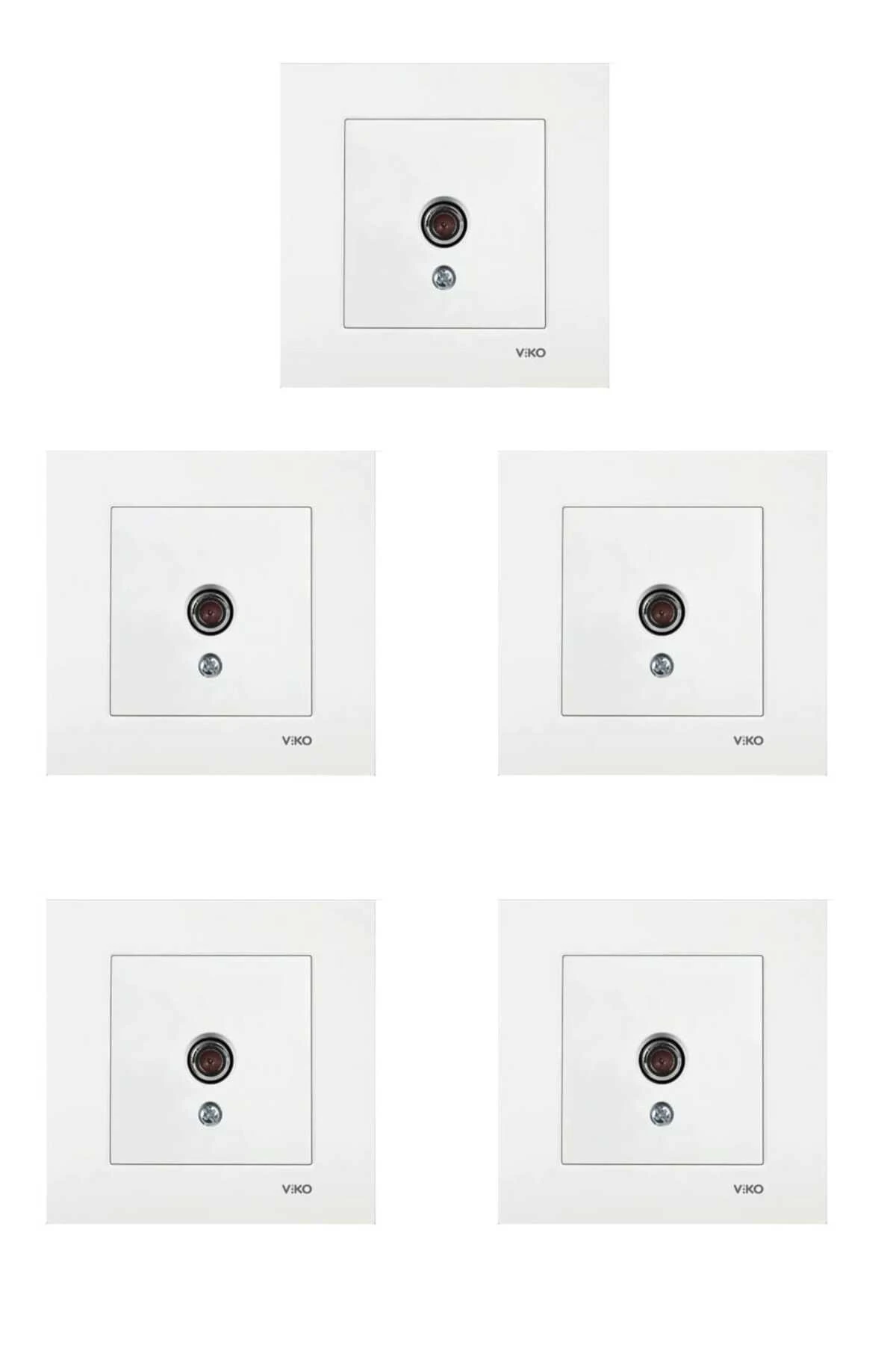 Karre Uydu Prizi F Konnektörlü Çerçeveli - Beyaz 5 ADET