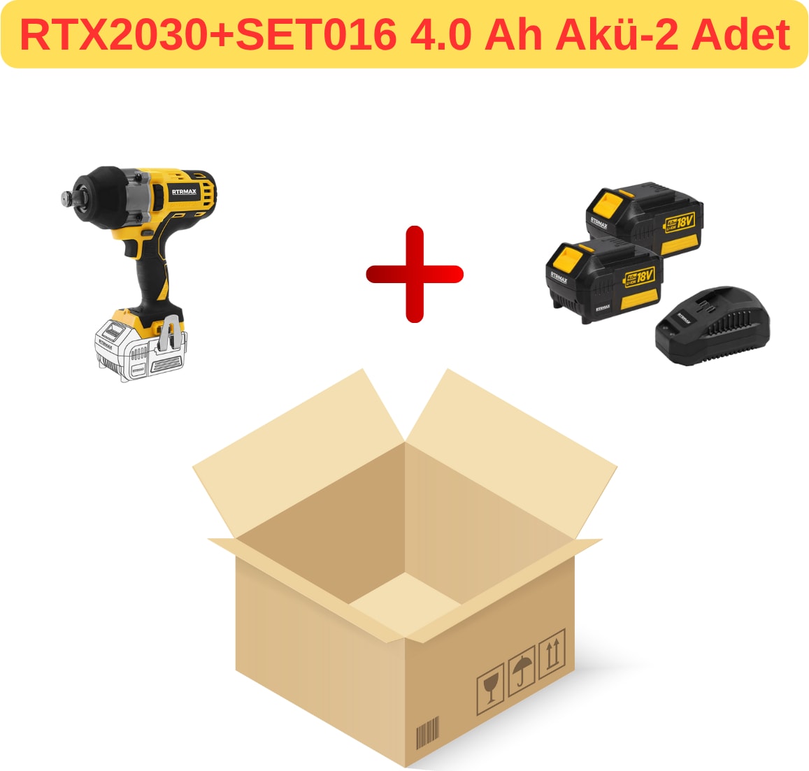 RTX2030 Şarjlı Somun SIKMA+SET016 4.0 Ah Akü Seti̇-2 Ad RTX1804-RTX1808