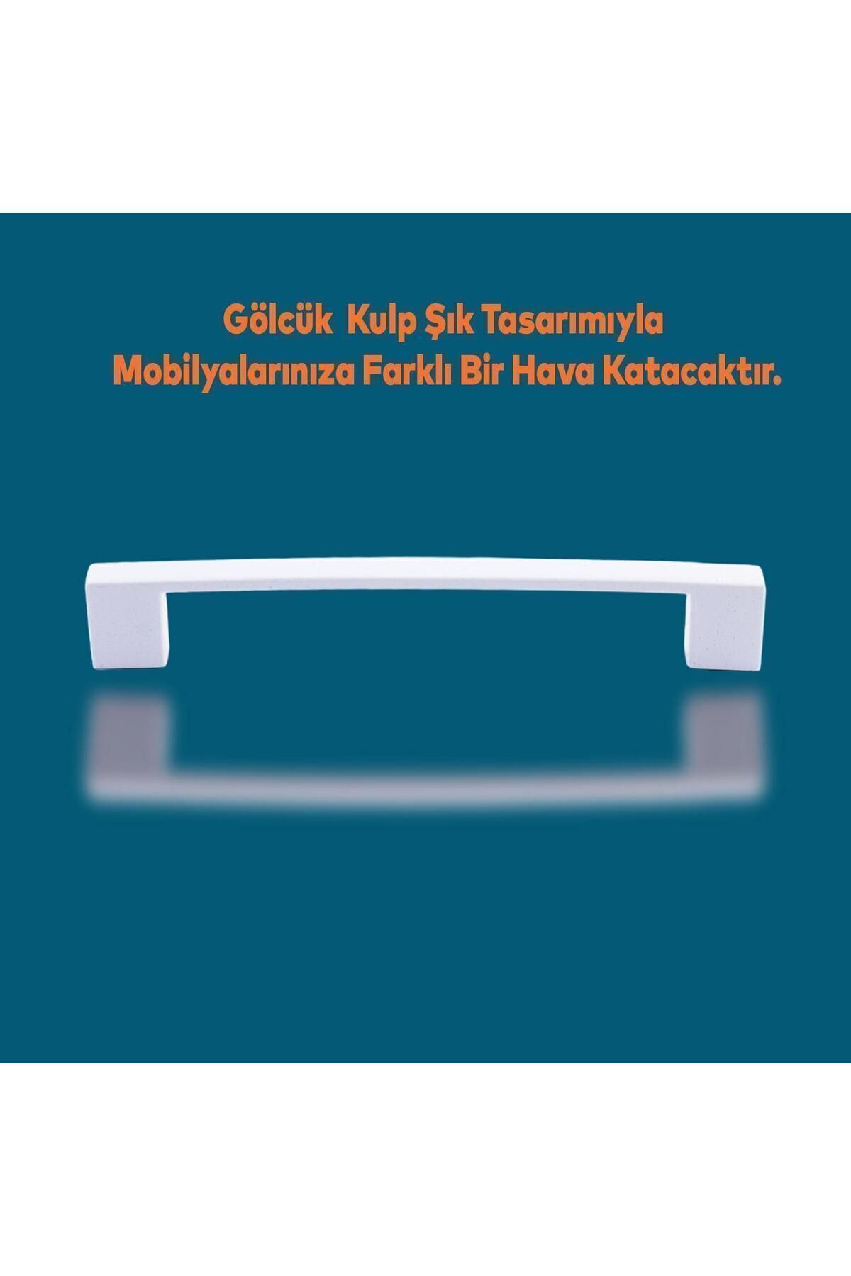 BADEM10 Gölcük Düz Mobilya Mutfak Dolap Çekmece Dolabı Kapak Metal Kulpu Kulbu Kulpları Beyaz 128 Mm-12.8 Cm