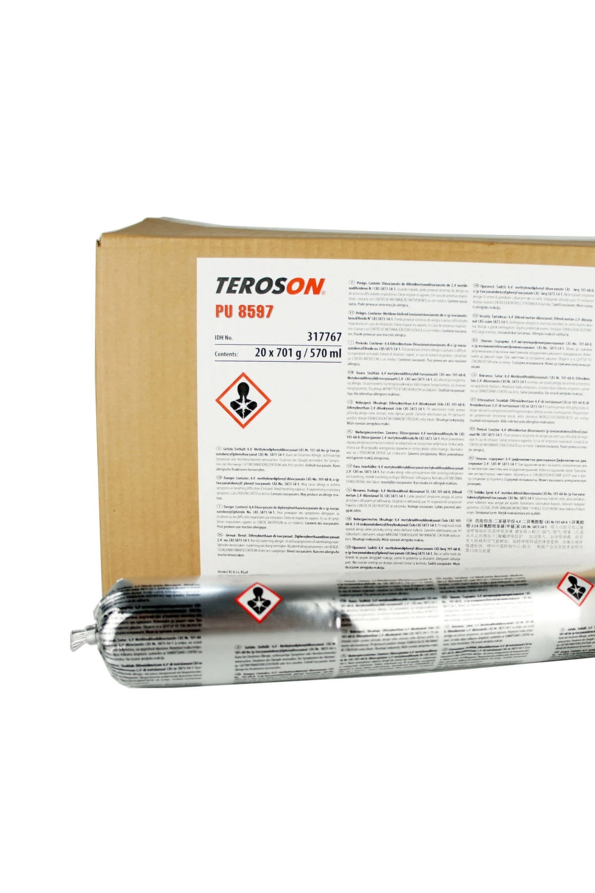 Teroson Pu 8597 Hızlı Oto Cam Yapıştırıcı Sosis 570ml (317767) 20'li Koli