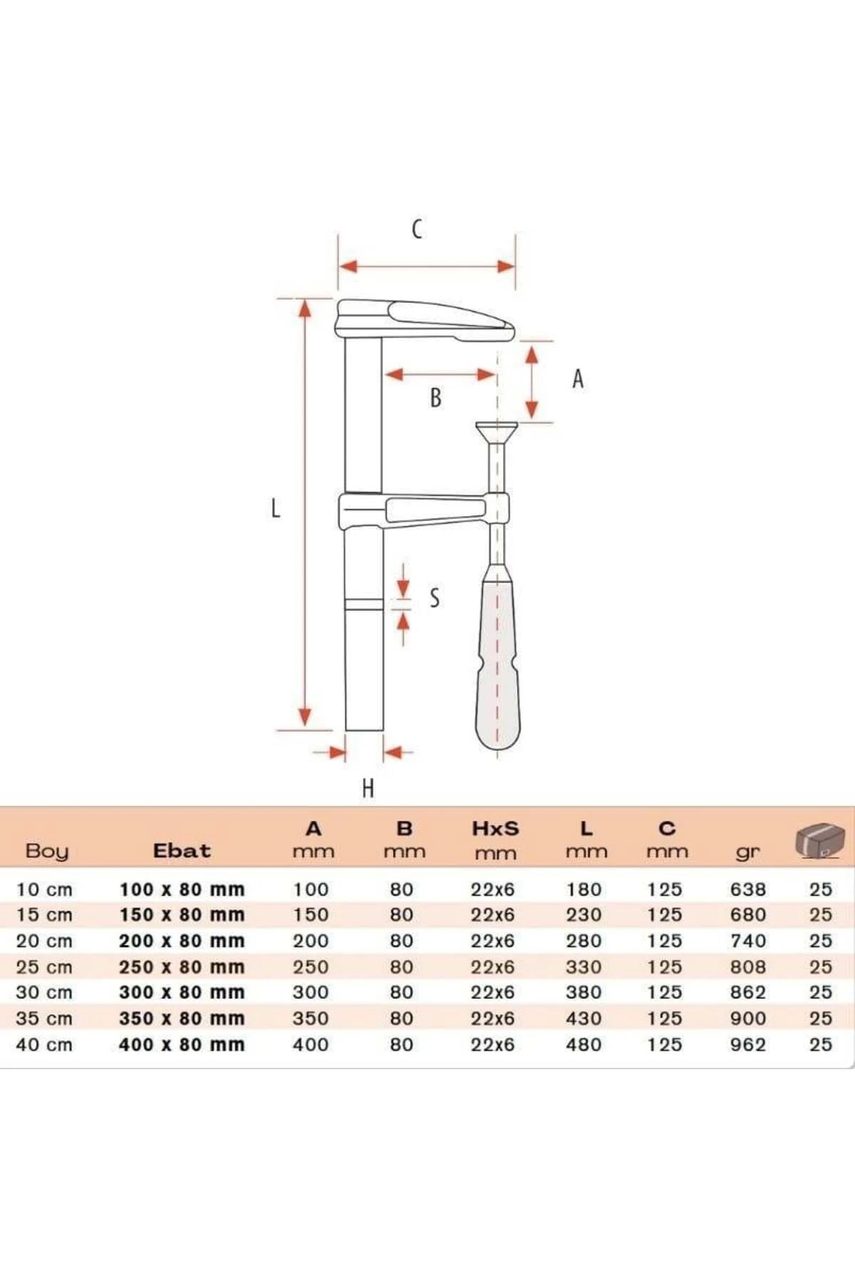 Küçük Işkence Döküm 30 Cm 300x80mm