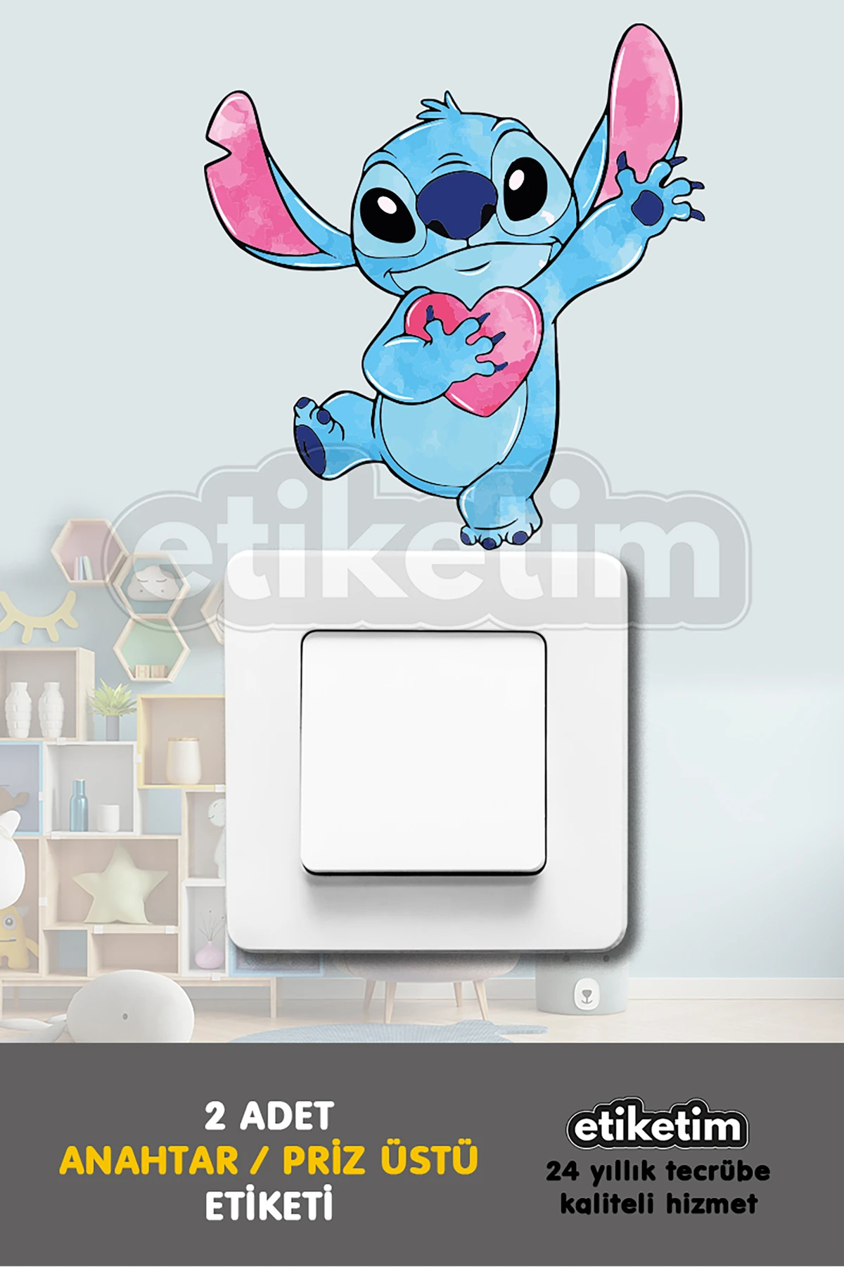 Priz Etiketi Stitch Dekoratif Sticker 2'li Paket