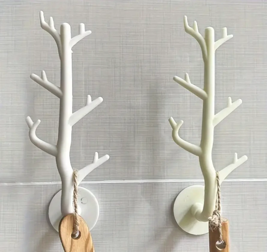Urbancove Co. - Ağaç Dalı Şeklinde Duvar Kancası, 3 Farklı Renk Opsiyonu, Askı ve Düzenleyici, Vida ve Delme Gerektirmez
