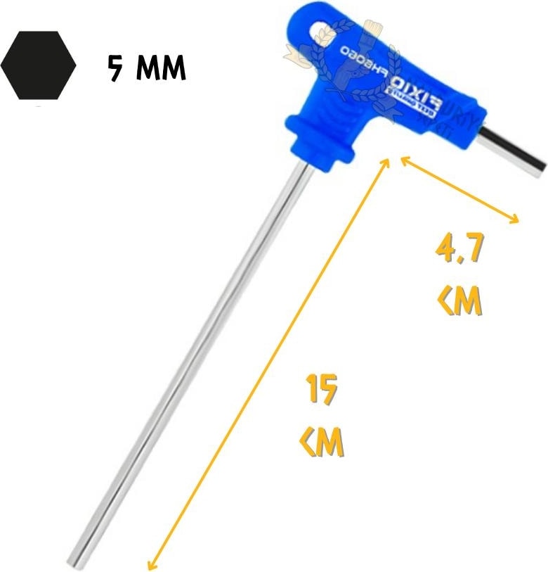 Saplı Avuç Içi T Alyan Anahtar - 5 Mm.