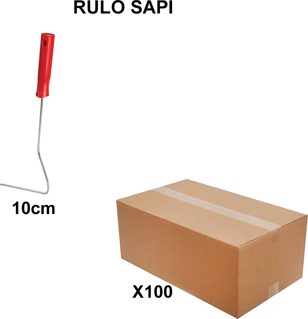 Izmir Fırça Arge Toptan Rulo Sapı 10 Cm- 100 Adet 013308