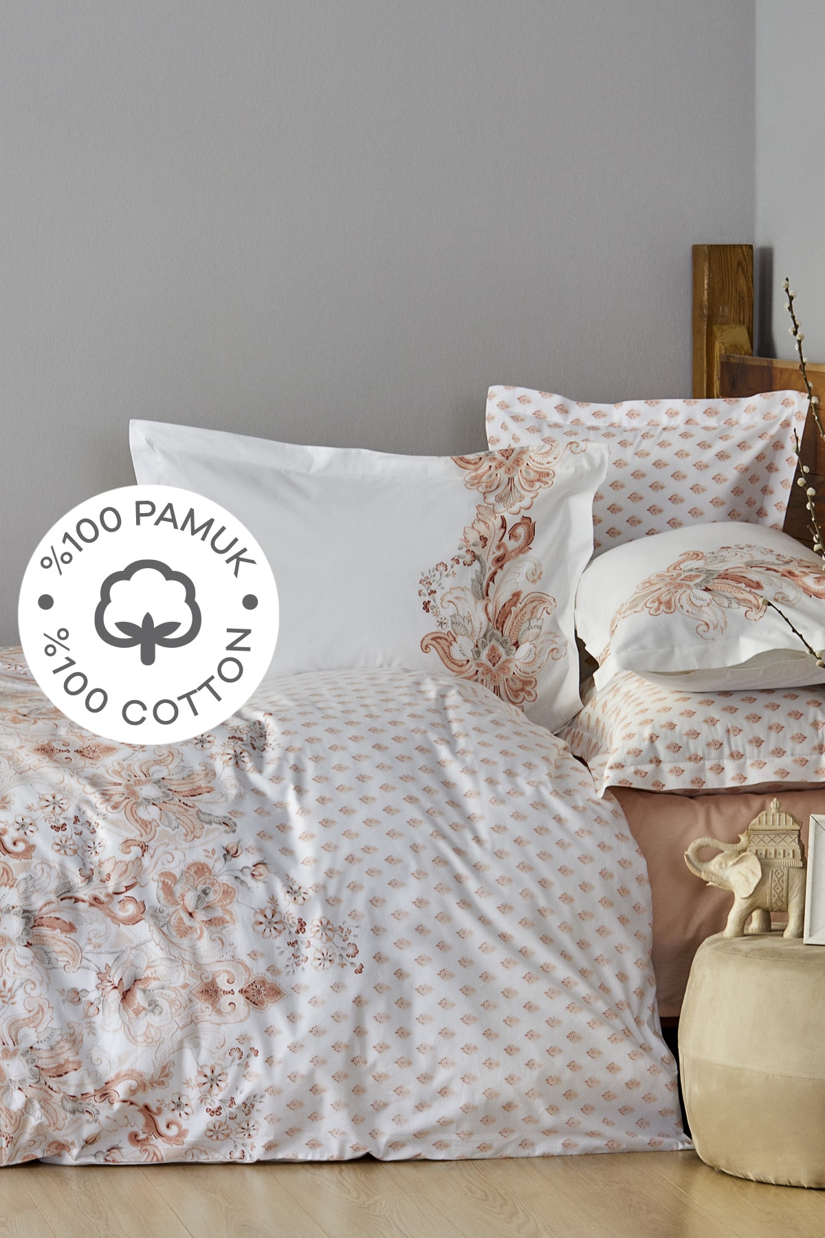 Charlina Somon %100 Pamuk King Size Nevresim Takımı
