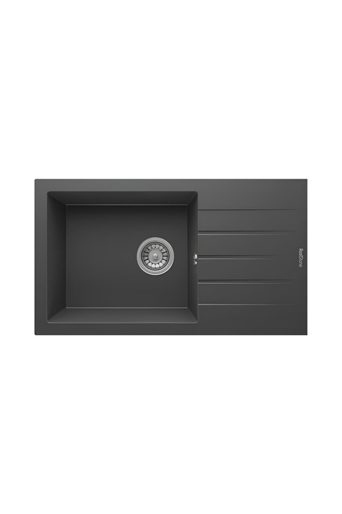 P010 ASSOS 76 XL ANTRASİT GRİ GRANİT EVYE TEZGAHA SIFIR (850X500)&TEZGAHA SIFIR (840X480)