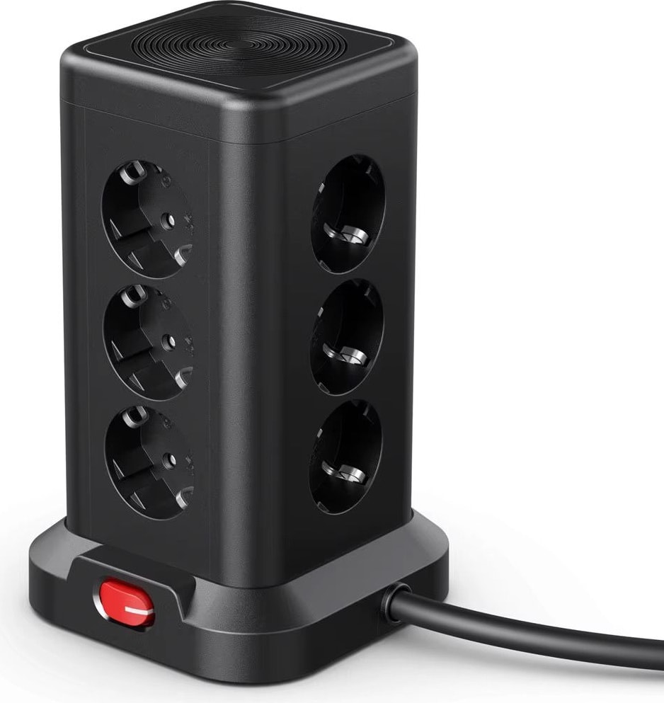 Akım Korumalı Priz Kablosuz Şarj Istasyonu 11X Soket 3x USB 1xtype-C Kablolu Grup Priz Çoğaltıcı
