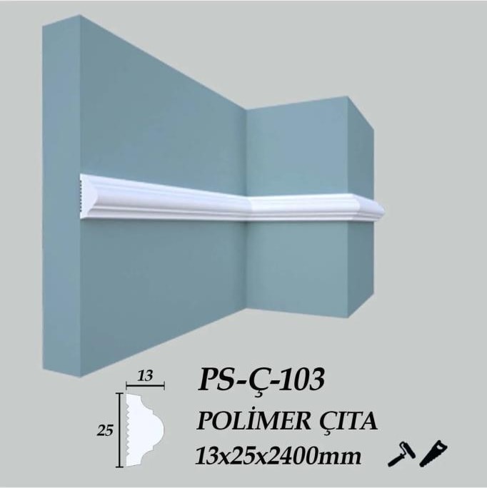 Boyanabilir Dekoratif Pvc Duvar Çıtası 2.5 cm 1 Boy 240 cm Duvar Süsleri Koridor Salon Çıta Tasarım