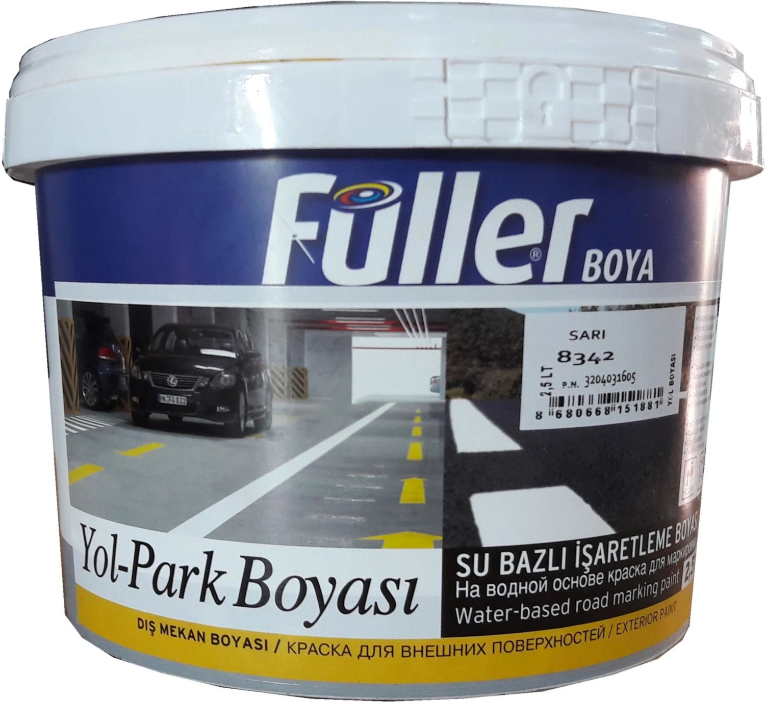 Füller Sarı Yol Çizgi Boyası 2,5 Litre Su Bazlı