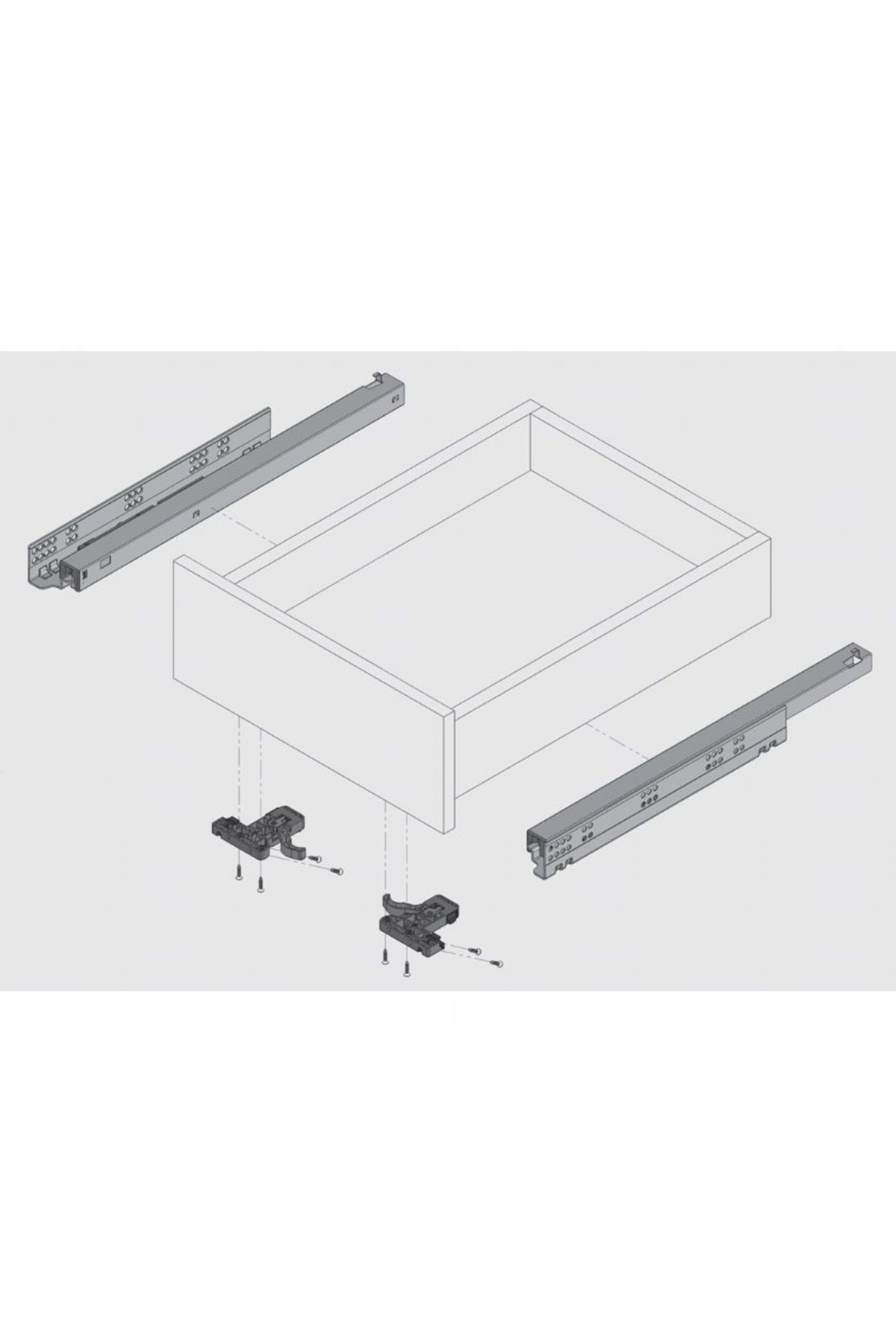SAMET Smart Slide Frenli Tam Açılım (full) Çekmece Rayı / Mandallar Dahil (sağ Ve Sol) / 50 Cm