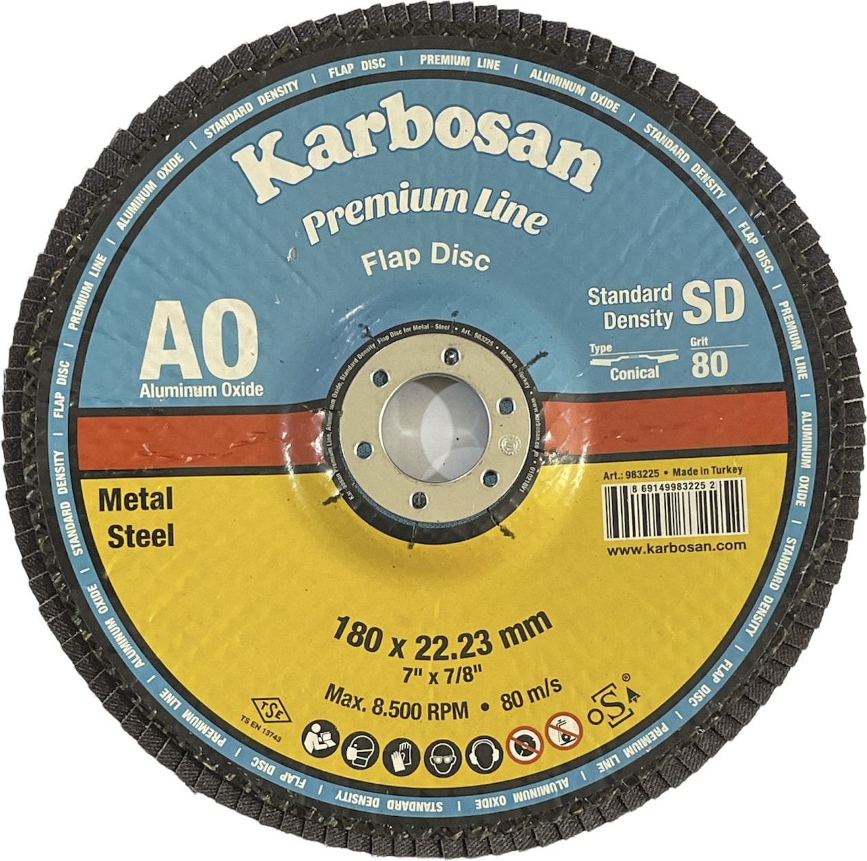 KARBOSAN Premi̇um Li̇ne Flap Di̇sk Metal 180*22,23 mm