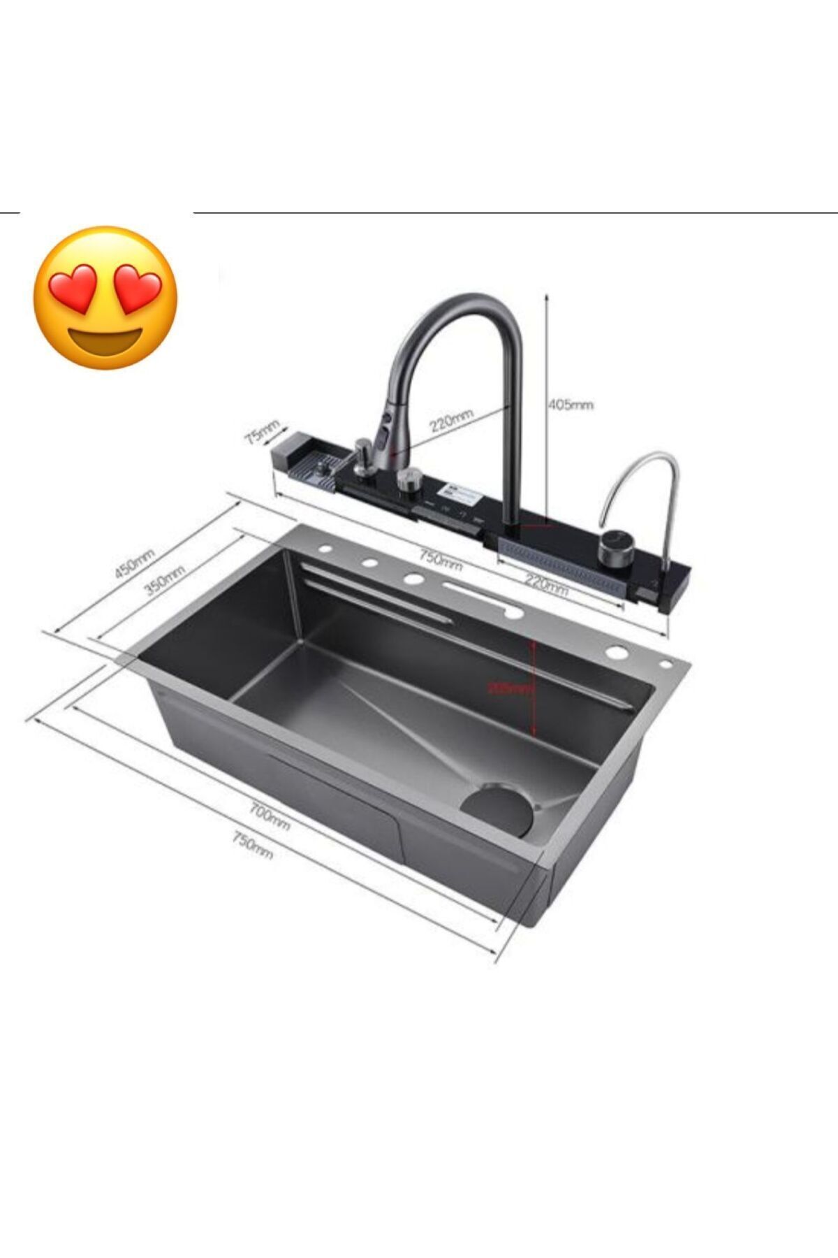 Hande Made Dijital 7 Fonksiyonlu Şelale Evye Seti