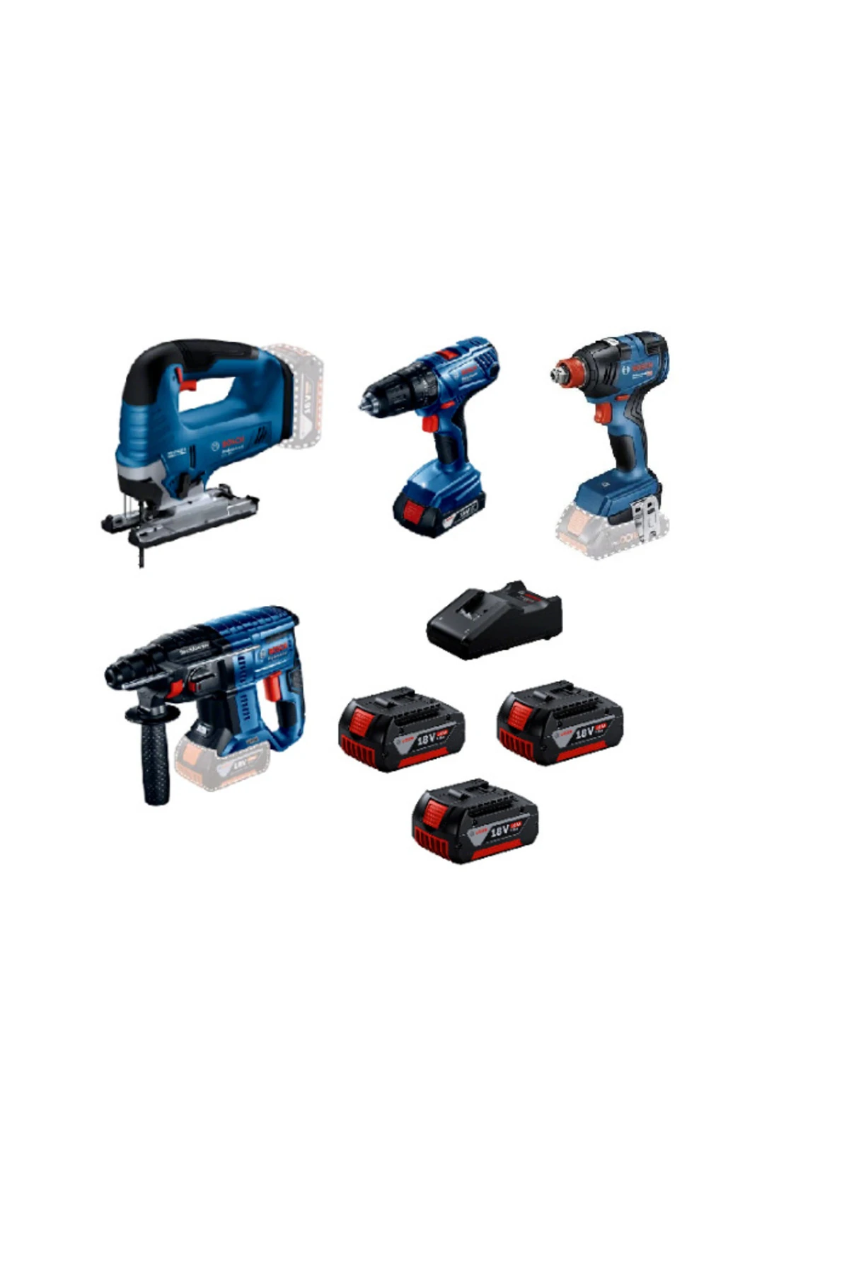 dörtlü montaj seti - 2 (GST 185-Li , GDX 18V-200 , GSR 18V-50 , GBH 180-Li)