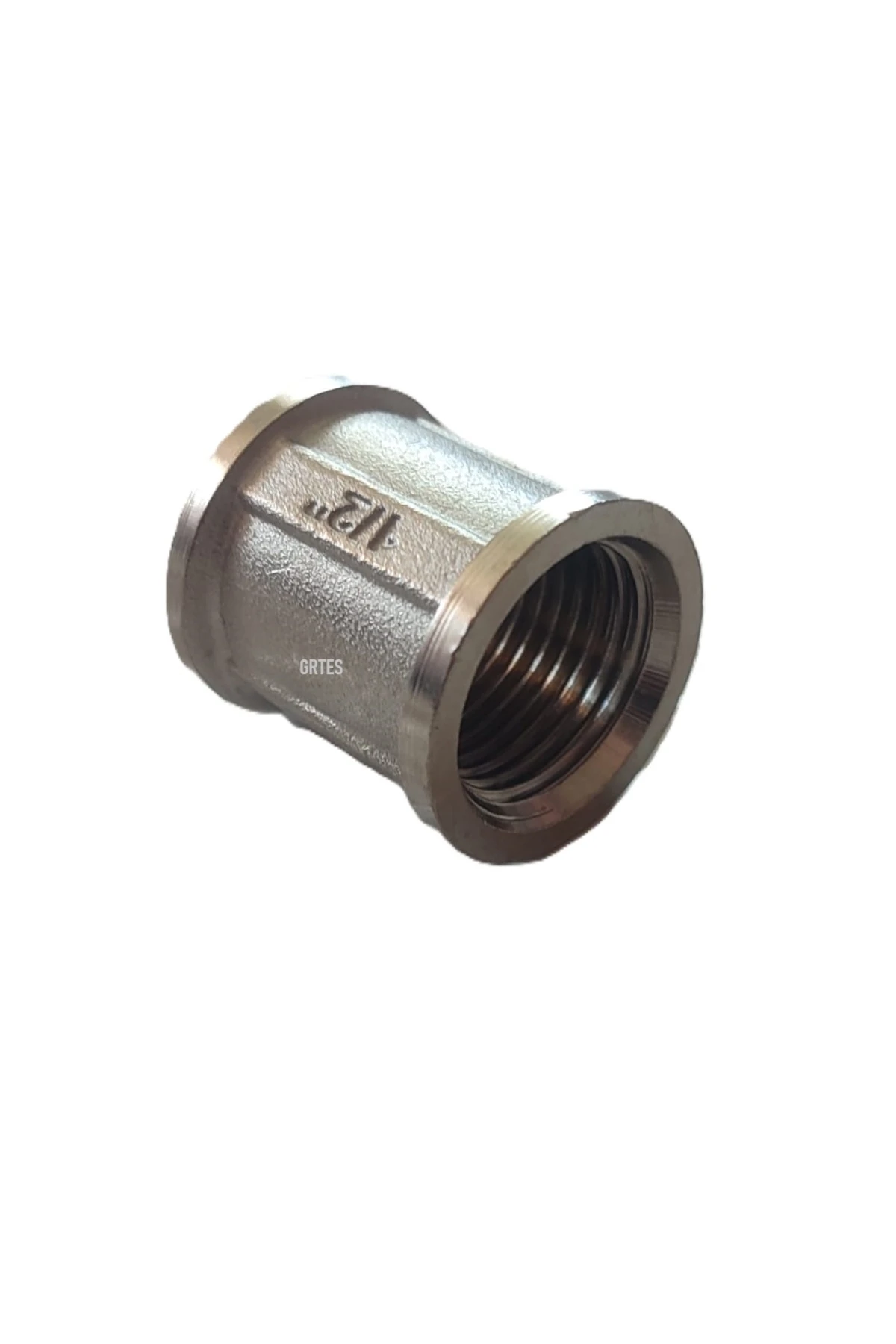 (10'lu Paket) 1/2"Dn15 Sarı/Krom Manşon İç Dişli (Dişi) - Chrome Threaded Sleeve