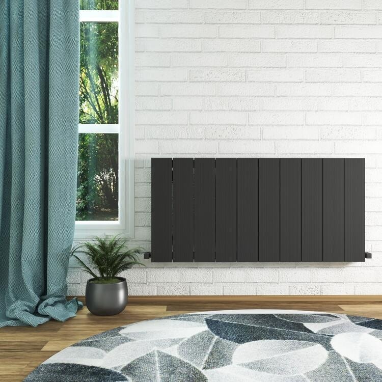 Elvino Yatay Alüminyum Radyatör Modern Tasarım Koyu Gri 60X124,5 cm