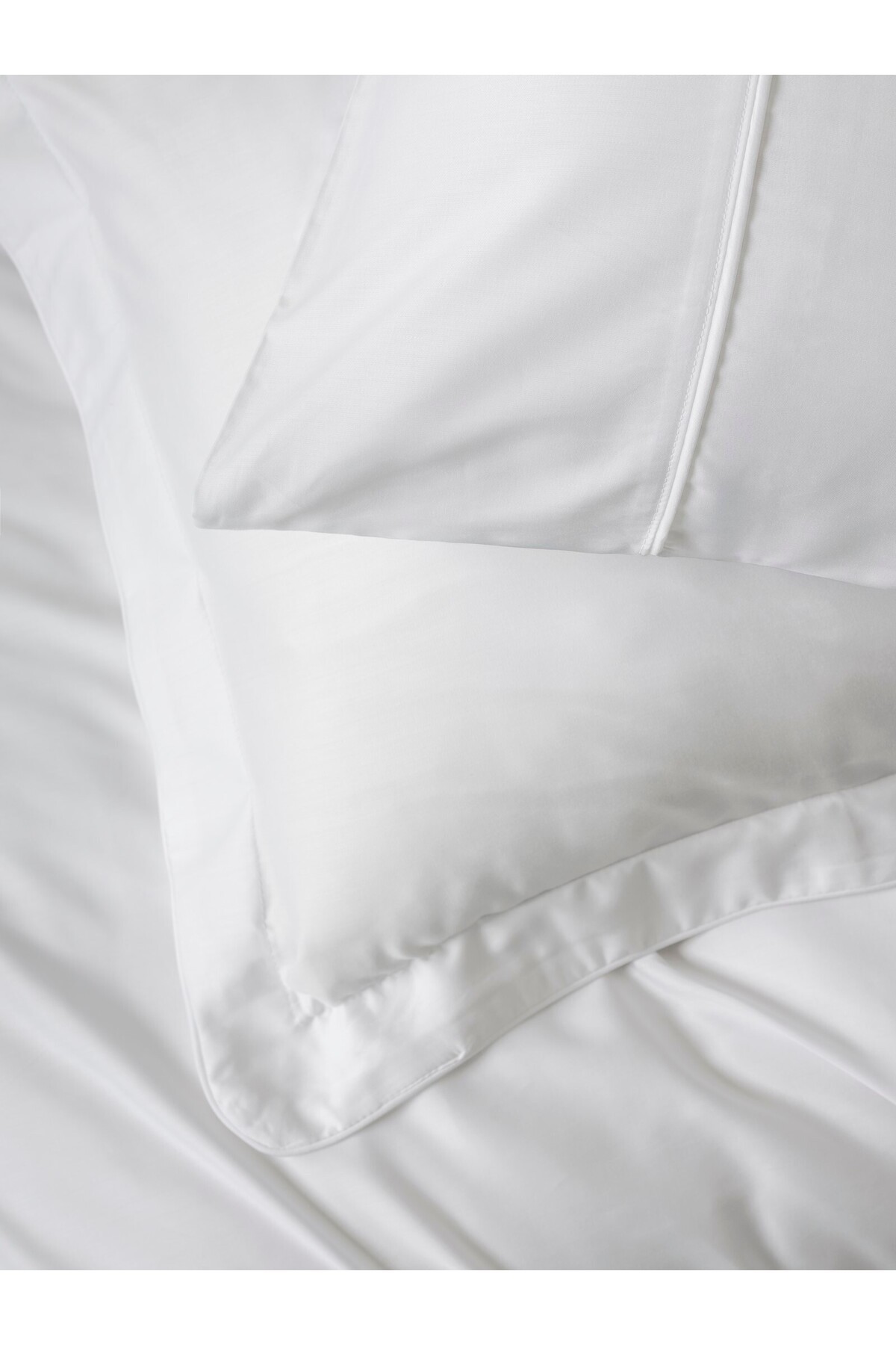 Silky Saten Çift Kişilik Nevresim Takımı Beyaz