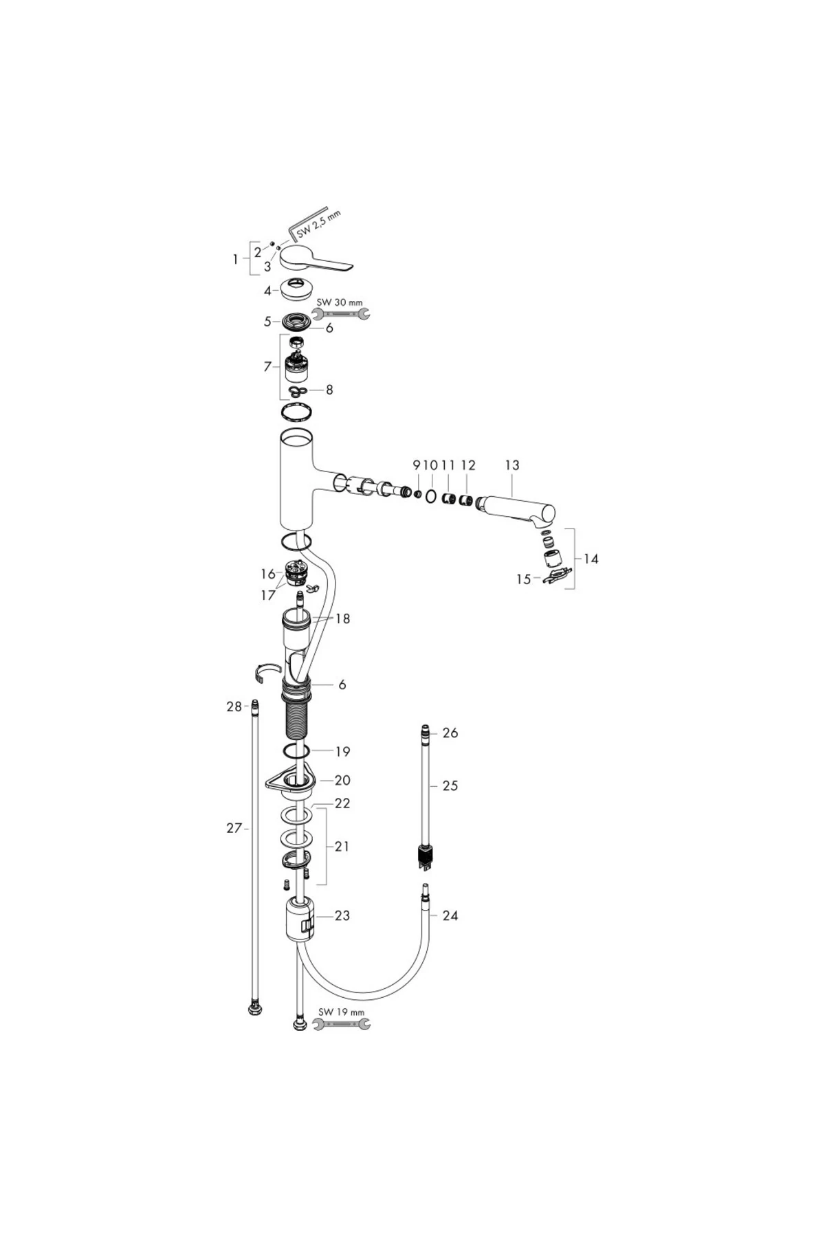 Zesis M33 Tek kollu Eviye Bataryası 150 2 jet Satin Siyah 74800670