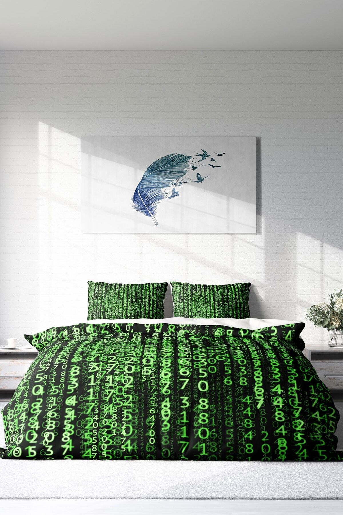 Kıng Sıze The Coder 3d Pamuk Saten Çift Kişilik Nevresim Takımı 220x240cm