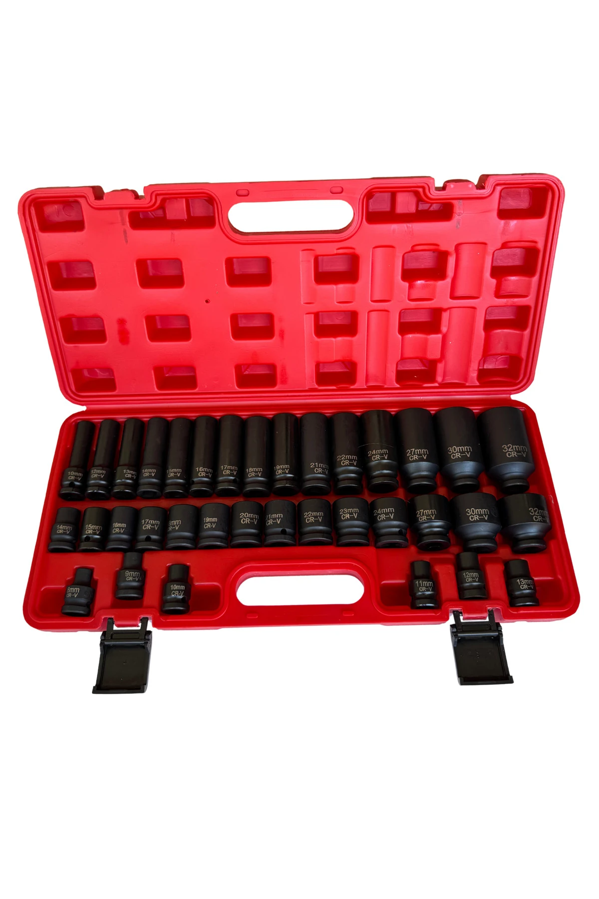 Profesyonel 35 Parça 1/2" Darbeli Lokma Seti - CR-V Çelik | Sanayi Tipi, Cırcır Uyumlu