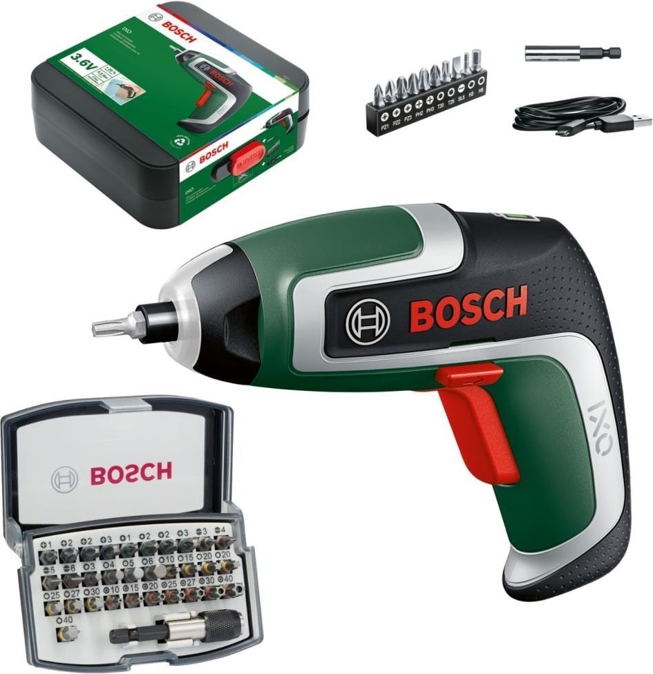 BOSCH Ixo 7 Akülü Vidalama + 32 Parça Extra Hard Bits Seti 06039E0000